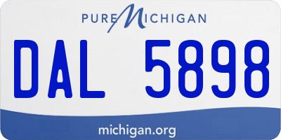 MI license plate DAL5898