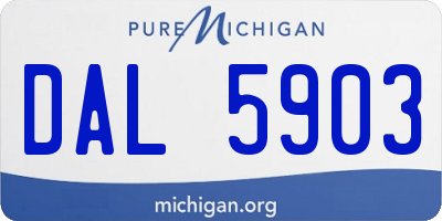 MI license plate DAL5903