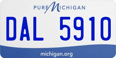 MI license plate DAL5910