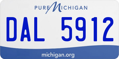 MI license plate DAL5912