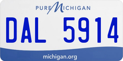 MI license plate DAL5914