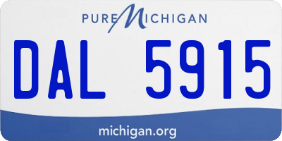 MI license plate DAL5915