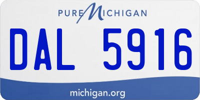 MI license plate DAL5916