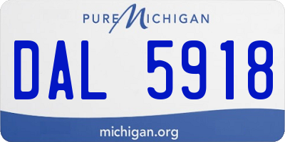 MI license plate DAL5918