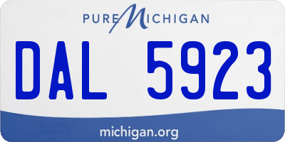 MI license plate DAL5923