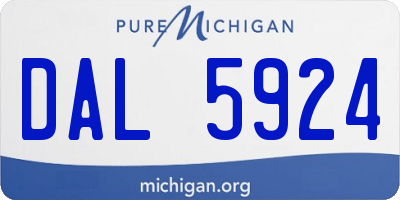 MI license plate DAL5924