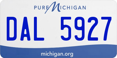 MI license plate DAL5927