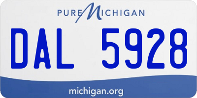 MI license plate DAL5928