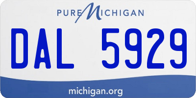 MI license plate DAL5929