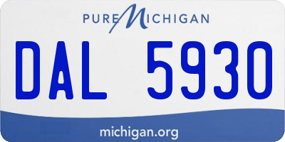 MI license plate DAL5930