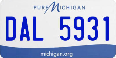 MI license plate DAL5931