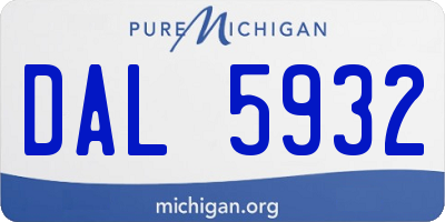 MI license plate DAL5932