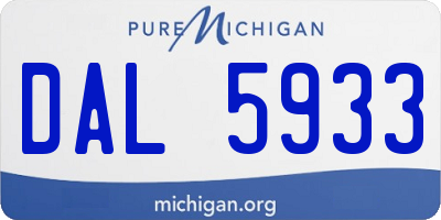 MI license plate DAL5933