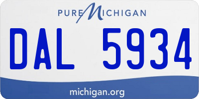 MI license plate DAL5934