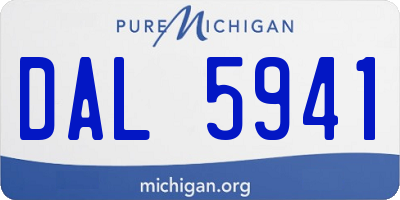 MI license plate DAL5941