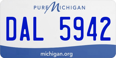 MI license plate DAL5942