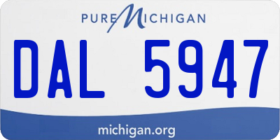 MI license plate DAL5947