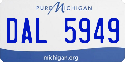 MI license plate DAL5949