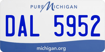 MI license plate DAL5952