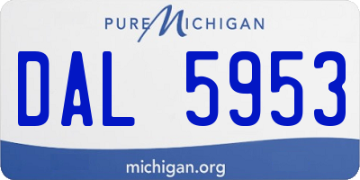 MI license plate DAL5953