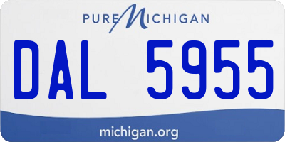 MI license plate DAL5955