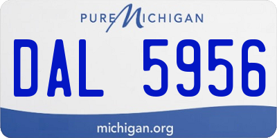 MI license plate DAL5956