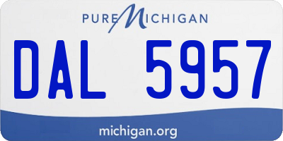 MI license plate DAL5957