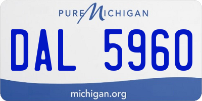 MI license plate DAL5960