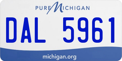 MI license plate DAL5961