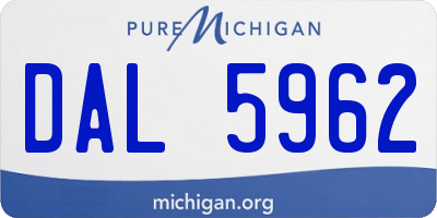 MI license plate DAL5962