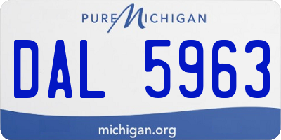 MI license plate DAL5963