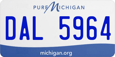 MI license plate DAL5964