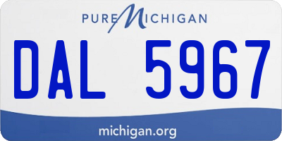 MI license plate DAL5967