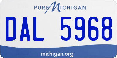 MI license plate DAL5968