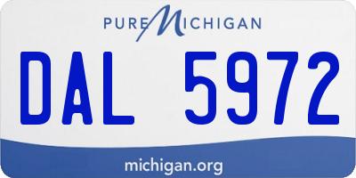 MI license plate DAL5972