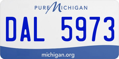 MI license plate DAL5973