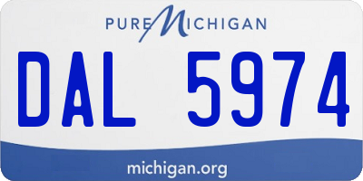 MI license plate DAL5974