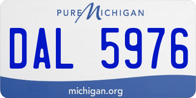 MI license plate DAL5976