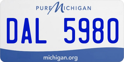 MI license plate DAL5980