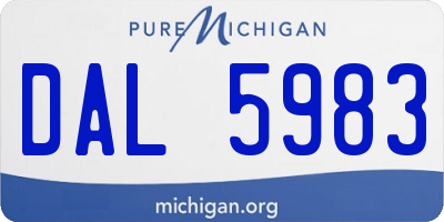 MI license plate DAL5983