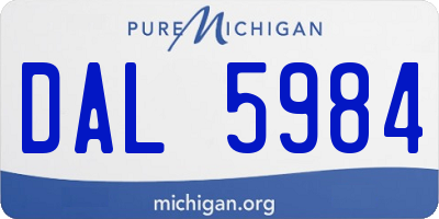 MI license plate DAL5984