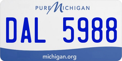 MI license plate DAL5988