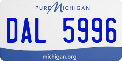 MI license plate DAL5996