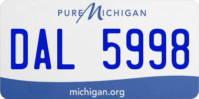 MI license plate DAL5998