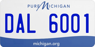 MI license plate DAL6001