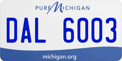 MI license plate DAL6003