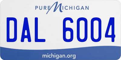 MI license plate DAL6004