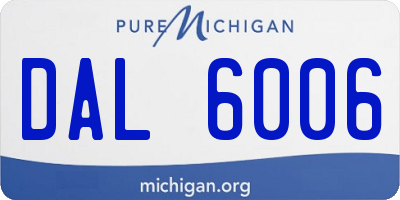 MI license plate DAL6006