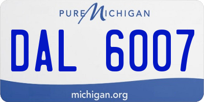 MI license plate DAL6007