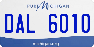 MI license plate DAL6010